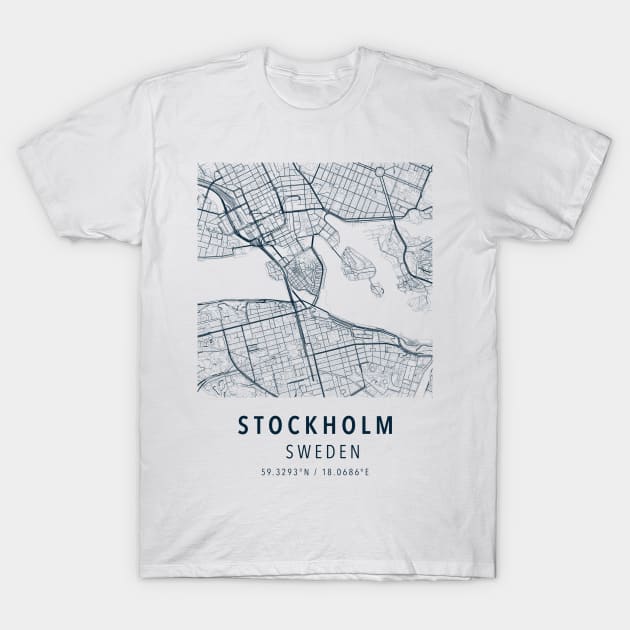 stockholm simple map T-Shirt by boy cartograph